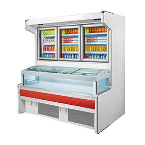 Commercial Freezer Refrigerator Combo Merchandiser Display Cabinet